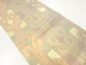 アンティーク　縞に結び目模様織出し袋帯（材料）